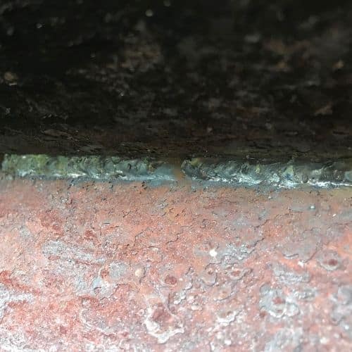 mig weld on rusty surface